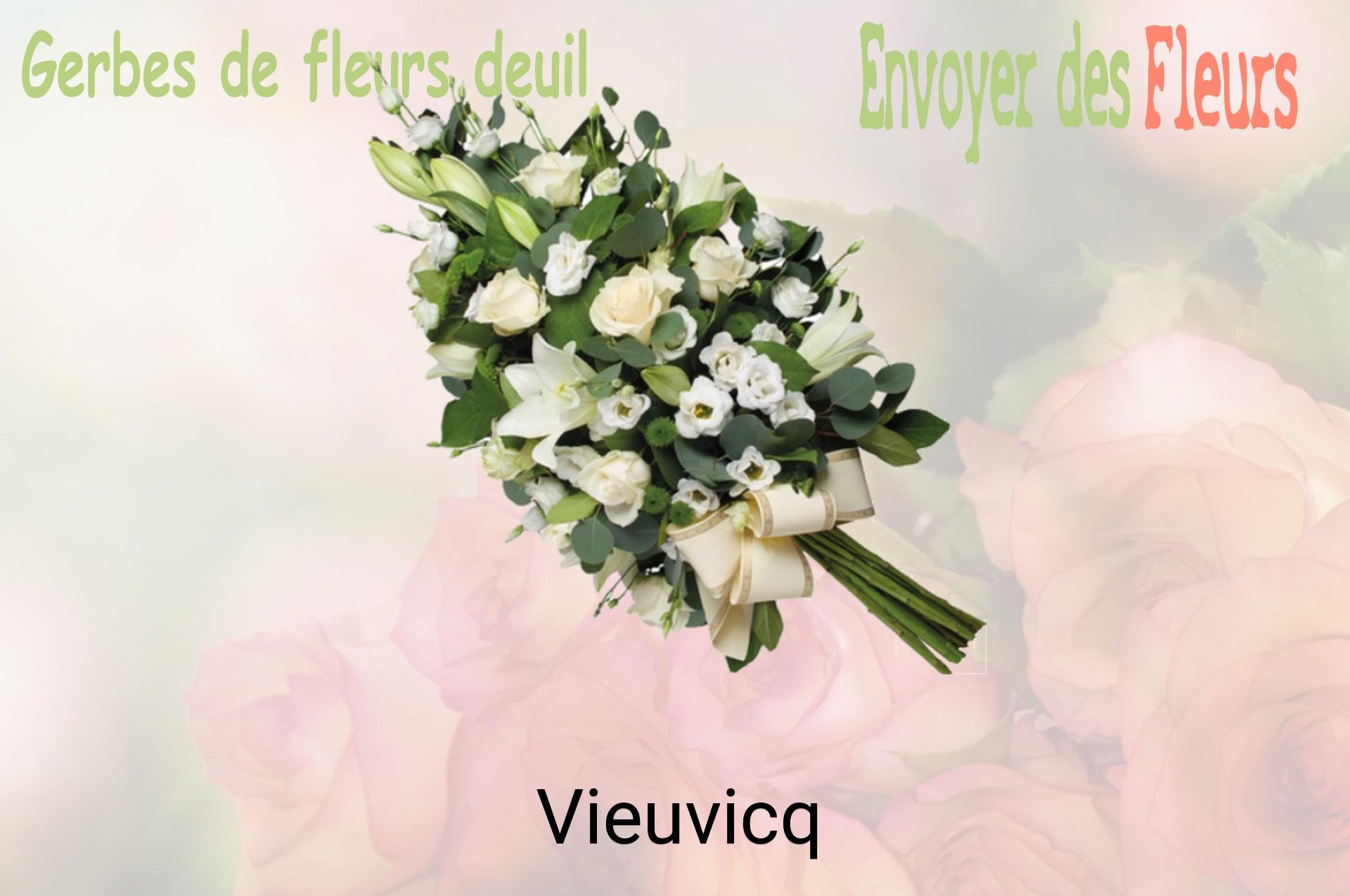 Gerbe de fleurs de deuil livrée à Vieuvicq